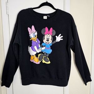 Disney Sweatshirt Minnie and Daisy Crewneck Pullover Long Sleeve Women's Small